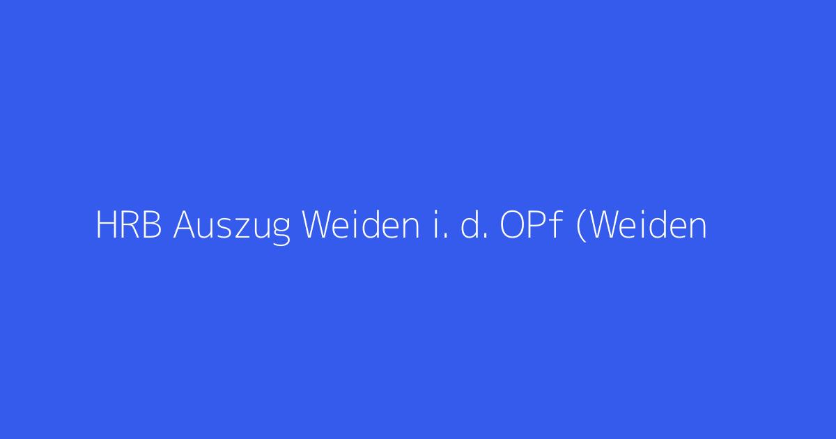 HRB Auszug Weiden i. d. OPf (Weiden) 4904 LEISTRITZ PRODUKTIONSTECHNIK GMBH Pleystein
